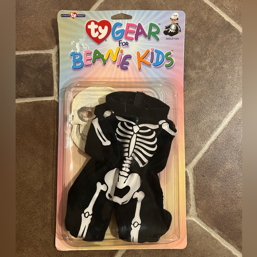 !NEW! Vintage Ty Beanie Kids Halloween Skeleton Outfit